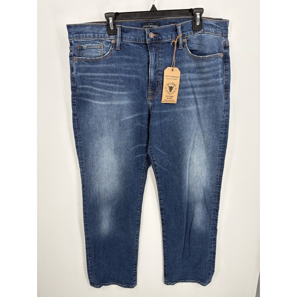 Lucky Brand Men's Saturday Stretch 363 Straight Fit Blue Jeans, 38x30, NWT, NEW!